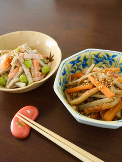 一度で2品⭐︎きんぴらごぼう&ごぼうサラダ-レシピのメイン写真