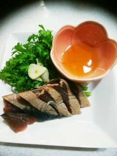 鰹のたたき塩とごま油で・・・-レシピのメイン写真