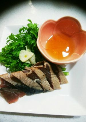 鰹のたたき塩とごま油で・・・-レシピのメイン写真
