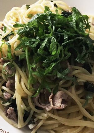 豚肉と長ネギと大葉のパスタ-レシピのメイン写真