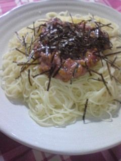 簡単!!練り梅と納豆のパスタ-レシピのメイン写真