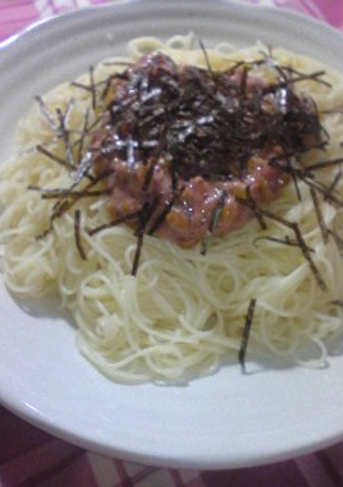簡単！！練り梅と納豆のパスタ-レシピのメイン写真