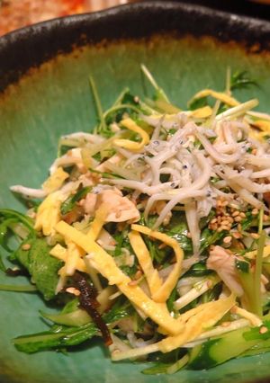 鶏ささみと水菜のおつまみしらすサラダ-レシピのメイン写真