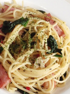 ほうれん草とベーコンのペペロンチーノ♪-レシピのメイン写真