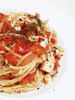 さっぱりトマトの冷製パスタ♪-レシピのメイン写真