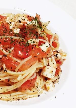 さっぱりトマトの冷製パスタ♪-レシピのメイン写真