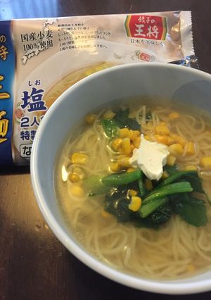 ほうれん草たっぷり！塩バタコーンラーメン-レシピのメイン写真