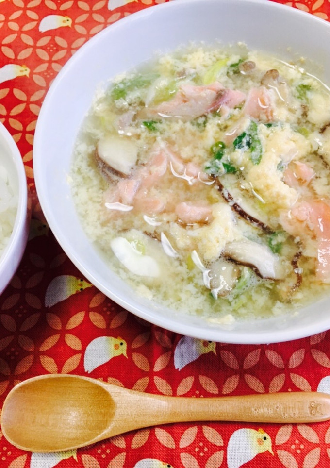 鮭と卵の和風おかずスープ-レシピのメイン写真