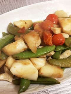 かぶとスナップえんどうのバタポン炒め-レシピのメイン写真