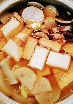 土鍋で簡単!大根と厚揚げの冬野菜中華風鍋-レシピのメイン写真