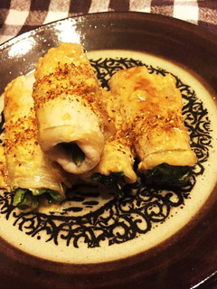 春菊の豚肉巻き マヨ醤油だれ-レシピのメイン写真