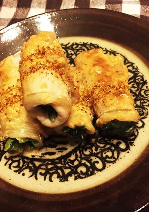 春菊の豚肉巻き マヨ醤油だれ-レシピのメイン写真