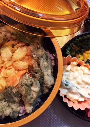【お弁当】お手軽！天丼お弁当-レシピのメイン写真