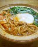 一人鍋でチゲ風煮込みうどん