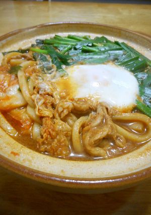 一人鍋でチゲ風煮込みうどん-レシピのメイン写真