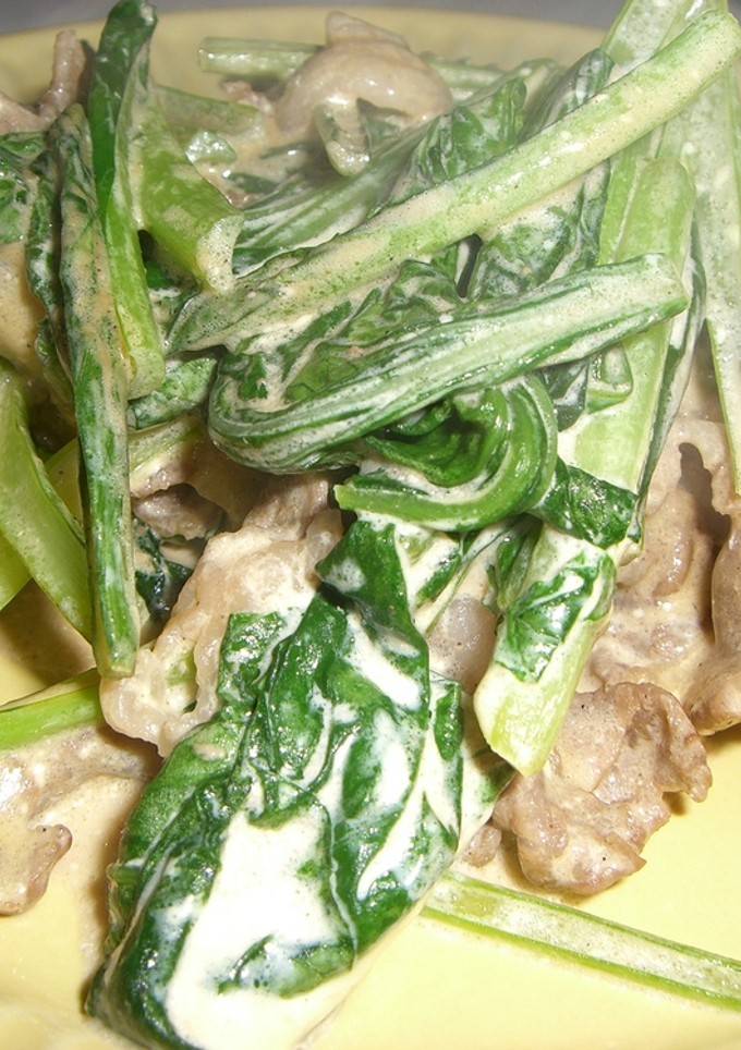 豚肉と小松菜のにんにく醤油マヨ炒め-レシピのメイン写真