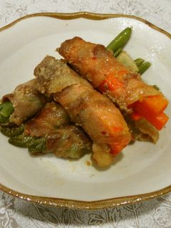 祖母直伝☆いんげんと人参の豚肉巻き-レシピのメイン写真