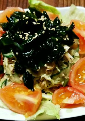 えごま油入り☆甜麺醤マヨのわかめサラダ-レシピのメイン写真