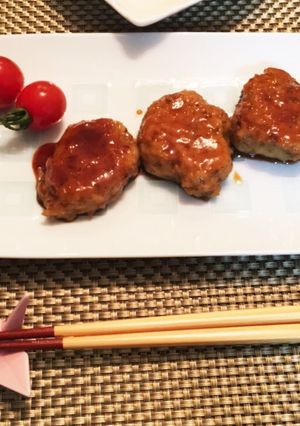 みんな大好き♪舞茸入り鶏つくねの照り焼き-レシピのメイン写真