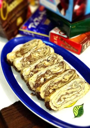 チョコ入りマーブル玉子焼き-レシピのメイン写真