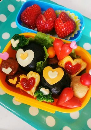 ⭐簡単デコ弁⭐バレンタインのハート弁当-レシピのメイン写真