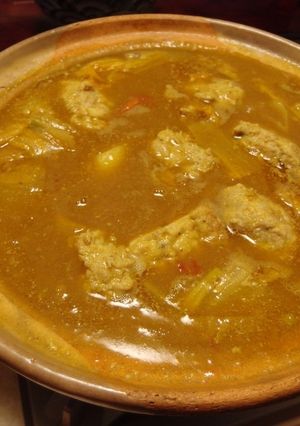 下仁田ねぎと肉団子で♪　和風印度カレー鍋-レシピのメイン写真