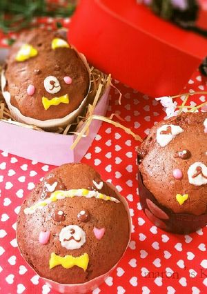 ホワイトデーにも♡くまさんカップケーキ-レシピのメイン写真