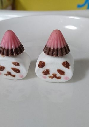 アポロを使って☆マシュマロでパンダ♪②-レシピのメイン写真