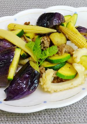 夏野菜の魚醤炒め-レシピのメイン写真