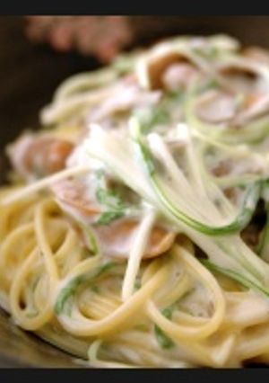 シチューの素でお手軽♪クリームパスタ-レシピのメイン写真