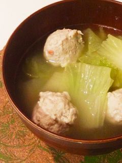 簡単!白菜とつくねのほっこり生姜スープ-レシピのメイン写真
