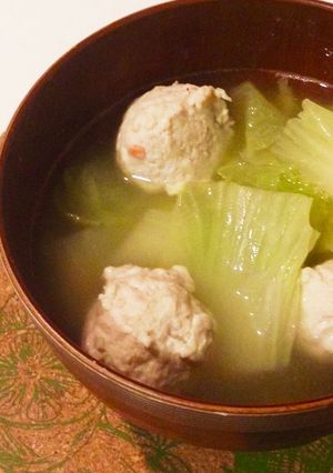 簡単!白菜とつくねのほっこり生姜スープ-レシピのメイン写真