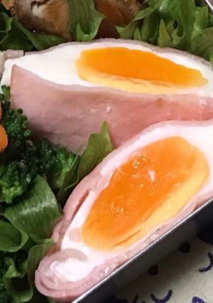 電子レンジで半熟タマゴのハムエッグ-レシピのメイン写真