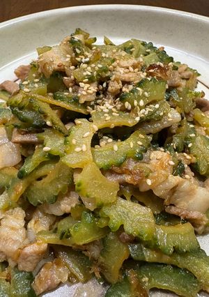 ゴーヤと豚肉のマヨ炒め-レシピのメイン写真
