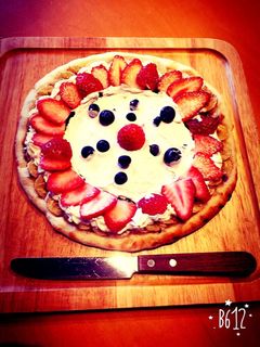 自宅で簡単!チョコベースのデザートピザ-レシピのメイン写真