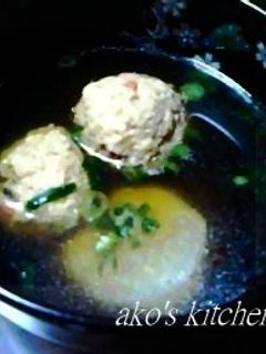 ゆず風味ふわふわとり団子と里芋のスープ-レシピのメイン写真