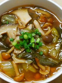 簡単*なめことチンゲン菜のとろとろ和風煮-レシピのメイン写真