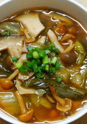 簡単＊なめことチンゲン菜のとろとろ和風煮-レシピのメイン写真
