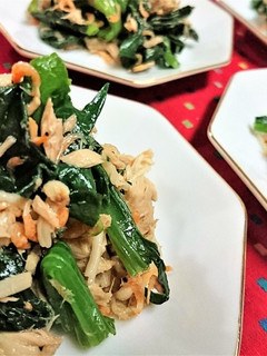 【ほうれん草と干しエビのツナ醤油和え】♪-レシピのメイン写真