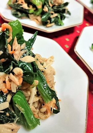 【ほうれん草と干しエビのツナ醤油和え】♪-レシピのメイン写真