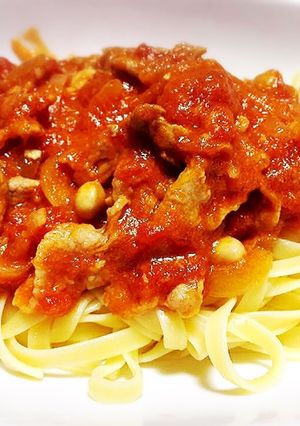 豚肉と豆のパスタ リングイネ-レシピのメイン写真
