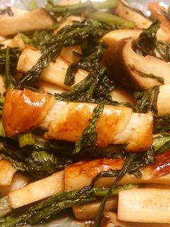 春菊とちくわのオイスター炒め-レシピのメイン写真