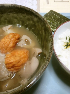 小芋(赤いも)と蓮根の海老だし鍋 醤油味-レシピのメイン写真