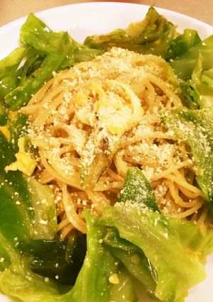 超楽々 ビジーキャベ玉焼パスタ作ります-レシピのメイン写真