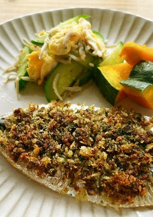 mあじ(いわし)の磯部パン粉焼き-レシピのメイン写真