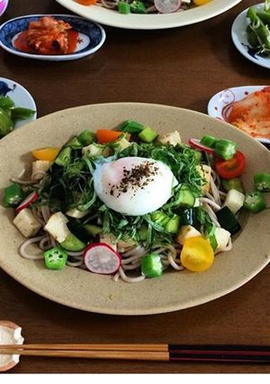 ゴロゴロ野菜と温玉のお蕎麦-レシピのメイン写真