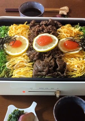 ホットプレートで瓦そば-レシピのメイン写真