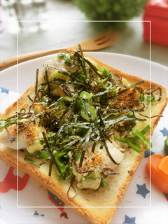 葛叩き鶏×葱の和トースト-レシピのメイン写真