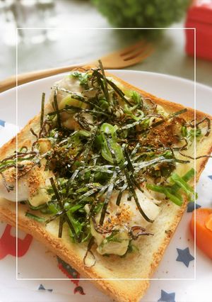 葛叩き鶏×葱の和トースト-レシピのメイン写真