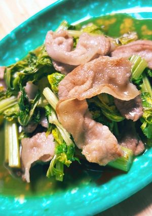 セロリ嫌い克服⁈セロリと豚コマのポン酢炒-レシピのメイン写真